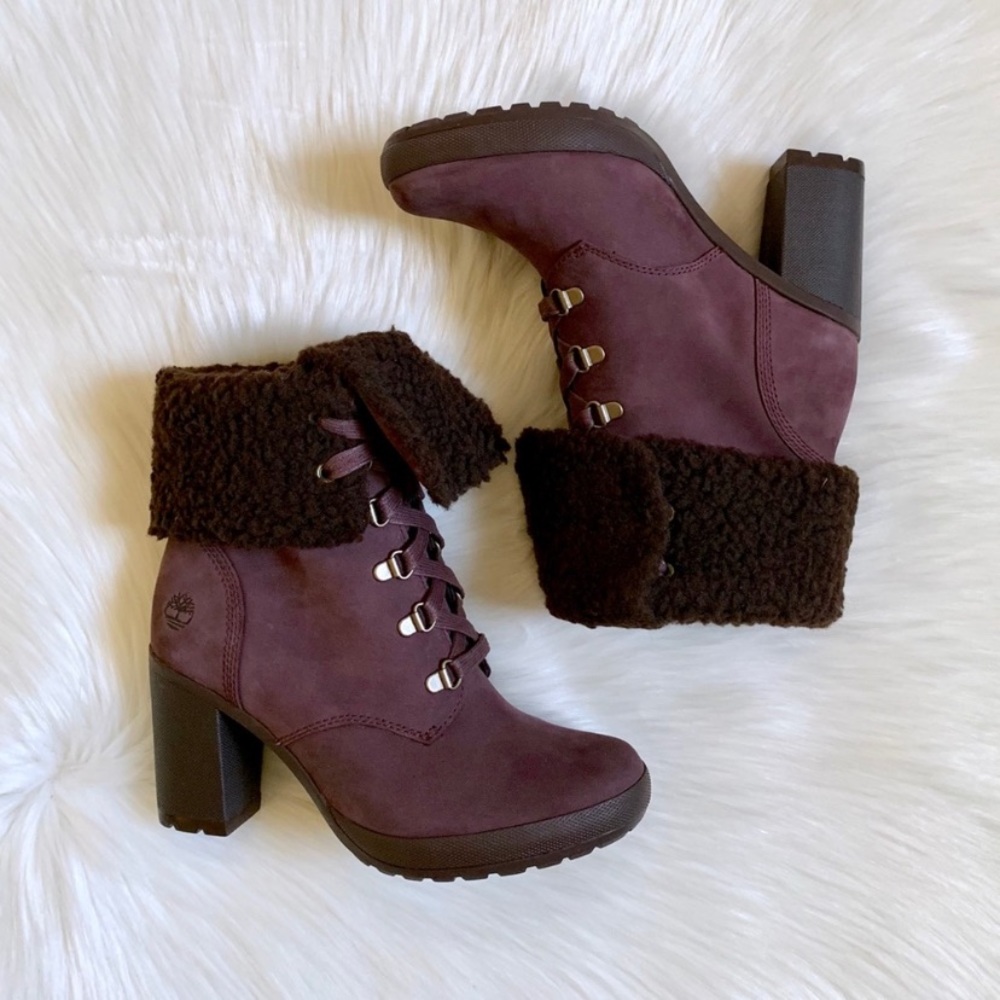 Timberland Purple Camdale Fleece Fold Down Boots - Picture 3 of 6